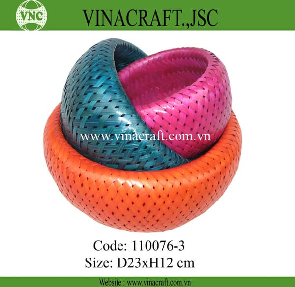 Colorful bamboo double wall basket